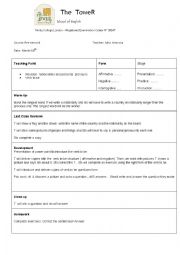 English Worksheet: lesson plan