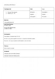 English Worksheet: lesson plan