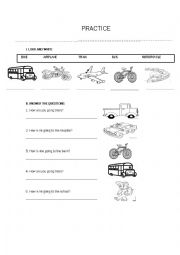English Worksheet: TRANSPORTATION