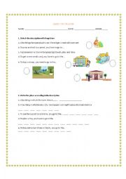 English Worksheet: QUIZ ON PLACES