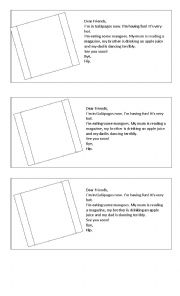 English Worksheet: Writing a Postcard