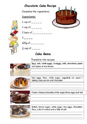 Chocolate Cake Recipe & Cake Game - Food Vocabulary