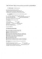 English Worksheet: Fire and rain (glee) - present perfect