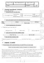 partial test 3 for 9th formers