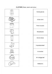 English Worksheet: Clothes