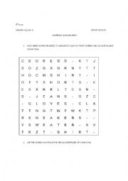 English Worksheet: 8th form Module 4 Lesson 5: Shopping for clothes