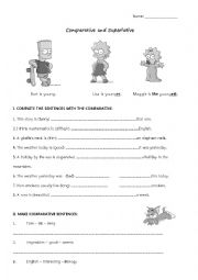 English Worksheet: Comparative and Superlative