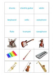 English Worksheet: Musical Instruments