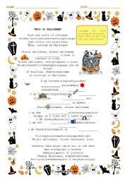 English Worksheet: This is Halloween (Song with gaps)
