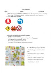 English Worksheet: Giving directions