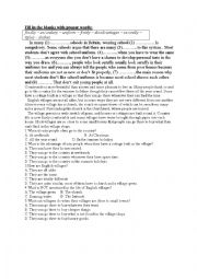 English Worksheet: Listen and fill in the gaps