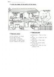 English Worksheet: parts of the house