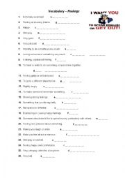 English Worksheet: Vocabulary - Feelings