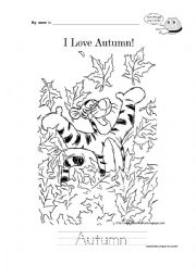 English Worksheet: Autumn with Tiger - winnie the pooh