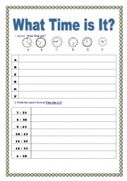 English Worksheet: What time is it ?