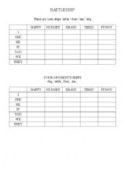 English Worksheet: Battleship