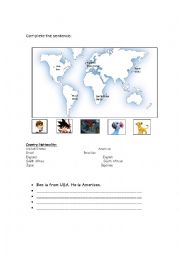 English Worksheet: nations