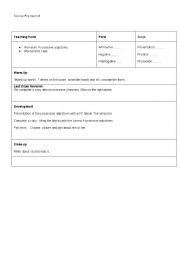 English Worksheet: lesson plan about possessive adjectives and possessive case