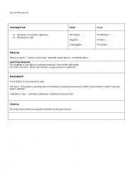 English Worksheet: lesson plan about possessive adjectives and possessive case