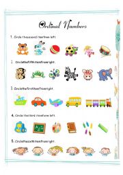 English Worksheet: Ordinal numbers worksheet