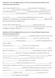 English Worksheet: Verb Cloze