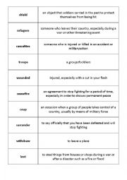 English Worksheet: War vocabulary