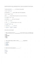 English Worksheet: VOCABULARY