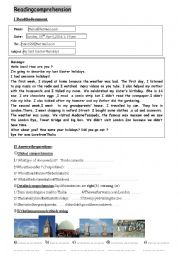 English Worksheet: e mail last holidays