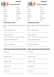 English Worksheet: Comparatives 