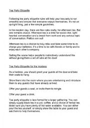 English Worksheet: Teatime