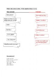 English Worksheet: in a shop