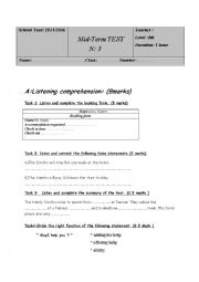 English Worksheet: 8th form exam n3