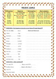 English Worksheet: simple present