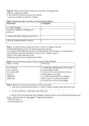 English Worksheet: tasks about feelings