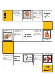 English Worksheet: INTERNAL ORGANS BOARDGAME