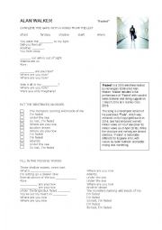 English Worksheet: Song Faded by Alan Walker