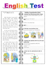 English Worksheet: English Test