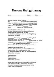 English Worksheet: Katy Perry Song for past tenses