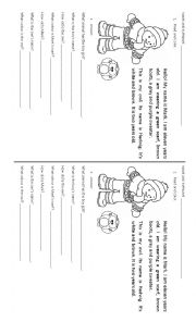 English Worksheet: Reading Comprehension - personal information, animals and clothes