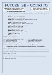 English Worksheet: Future be going to 