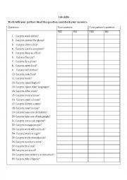 English Worksheet: job skills- can