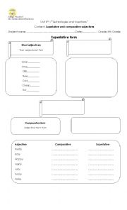 English Worksheet: comparative and superlatives