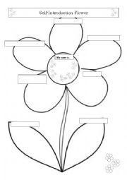 English Worksheet: Self- Introduction Flower