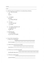 English Worksheet: Grammar exam