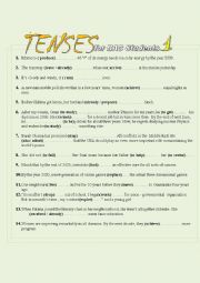 English Worksheet: mixed tenses for BAC students 1