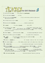 English Worksheet: mixed tenses for BAC students part 2