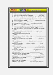 English Worksheet: mixed tenses for BAC students part 3