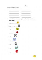 English Worksheet: The Numbers