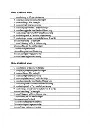 English Worksheet: past progressive through speaking