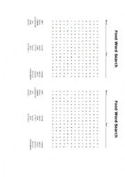 English Worksheet: Food Wordsearch